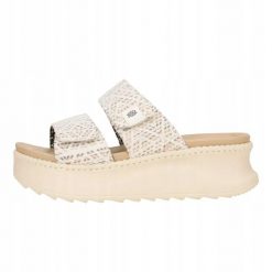 HeyDude Damskie Klapki Delray Slide Surf Baja. Brązowe klapki Hey dude, bez wzorów, z materiału, bez obcasa, bez zapięcia. Za 199.00 zł.