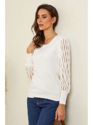 Soft Cashmere Sweter w kolorze kremowym rozmiar: 38/40. Brązowe swetry Soft Cashmere, bez wzorów, z kaszmiru, klasyczne, bez ramiączek. Za 159.82 zł.