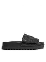 Guess Klapki Fabio FLJFAB FAL19 Czarny. Czarne klapki Guess, z aplikacjami, ze skóry, bez obcasa, bez zapięcia. Za 269.99 zł.