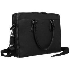 Torba na laptopa Luigisanto 3935 czarna. Czarne torby na laptopa LUIGISANTO, bez wzorów, ze skóry ekologicznej, na ramię. Za 100.00 zł.
