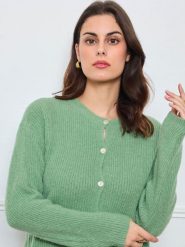 CXL by Christian Lacroix Kardigan w kolorze zielonym rozmiar: onesize. Zielone swetry CXL by Christian Lacroix, bez wzorów, bez ramiączek. Za 187.52 zł.