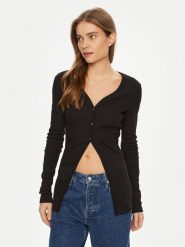Calvin Klein Jeans Kardigan J20J224761 Czarny Slim Fit. Czarne swetry Calvin Klein Jeans, l, bez wzorów, z bawełny, bez ramiączek. Za 159.99 zł.