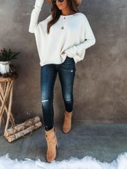 Milan Kiss Sweter w kolorze kremowym rozmiar: S. Brązowe swetry Milan Kiss, s, bez wzorów, ze splotem, bez ramiączek. Za 156.98 zł.