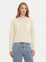 Polo Ralph Lauren Sweter 211A91216002 Écru Straight Fit. Swetry Polo Ralph Lauren, m, bez wzorów, z wełny, bez ramiączek. Za 869.99 zł.