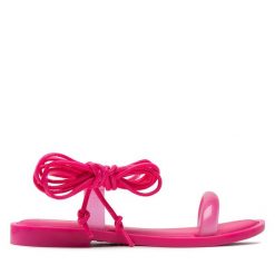 Sandały Melissa. Czerwone sandały Melissa, bez wzorów, bez obcasa, na płaskiej podeszwie, bez zapięcia. Za 299.99 zł.