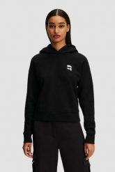 KARL LAGERFELD Czarna bluza damska z kapturem Ikonik 2.0. Czarne bluzy KARL LAGERFELD, s, bez wzorów, z bawełny, bez ramiączek, z kapturem. W wyprzedaży za 499.99 zł.