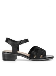 Go Soft Sandały WI23-LUCY-05 Czarny. Czarne sandały GO SOFT, bez wzorów, z materiału, bez obcasa, na płaskiej podeszwie, bez zapięcia. Za 159.99 zł.