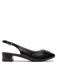 Caprice Czółenka 9-29502-42 Czarny. Czarne czółenka Caprice, bez wzorów, ze skóry, bez obcasa, bez zapięcia. Za 223.99 zł.