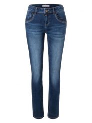 Timezone Dżinsy "Tahila" - Slim fit - w kolorze granatowym rozmiar: W30/L30. Niebieskie jeansy Timezone, l, z aplikacjami, klasyczne. Za 132.36 zł.