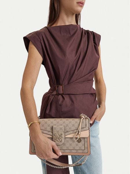 Nine West Torebka EO-ELEGANT FLOW-TK25740 Beżowy ciemny. Brązowe listonoszki Nine West, bez wzorów, ze skóry, bez dodatków. Za 329.99 zł.