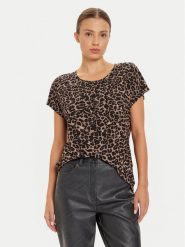 ONLY T-Shirt 15344399 Brązowy Regular Fit. Brązowe t-shirty ONLY, m, bez wzorów, z syntetyku, bez kołnierzyka, bez ramiączek. Za 49.99 zł.