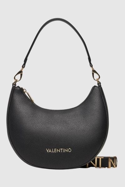 VALENTINO Czarna torebka księżyc Alexia Hobo Bag SS26. Czarne torebki klasyczne Valentino by Mario Valentino, bez wzorów, klasyczne, bez dodatków. W wyprzedaży za 387.99 zł.