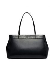 Calvin Klein Torebka Ck Croc Snap Large Tote LV04F3904G Czarny. Czarne shopper bag Calvin Klein, bez wzorów, ze skóry, bez dodatków. Za 749.99 zł.