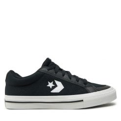 Tenisówki Converse. Czarne trampki sportowe Converse, bez wzorów, bez zapięcia, tenisowe. Za 199.99 zł.