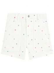 Levi's Kids Szorty dżinsowe w kolorze białym rozmiar: 152. Brązowe szorty Levi's Kids, z aplikacjami, ze skóry. Za 114.71 zł.