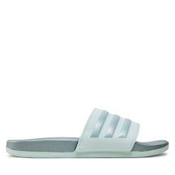 Klapki adidas. Zielone klapki adidas, bez wzorów, bez obcasa, bez zapięcia. Za 199.99 zł.
