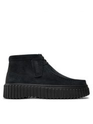 Clarks Botki Torhill Moss 26179360 Czarny. Czarne botki Clarks, bez wzorów, ze skóry, bez obcasa, na płaskiej podeszwie, bez zapięcia. Za 501.77 zł.