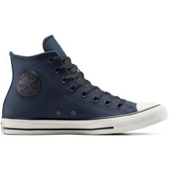 Buty sportowe Converse Chuck Taylor All Star. Niebieskie buty treningowe Converse, bez wzorów, ze skóry, bez zapięcia, na fitness i siłownię. Za 590.00 zł.