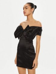 BARDOT Sukienka koktajlowa 54327DB2 Czarny Slim Fit. Czarne sukienki Bardot, bez wzorów, z syntetyku, wizytowe, bez kołnierzyka, bez ramiączek. Za 389.99 zł.