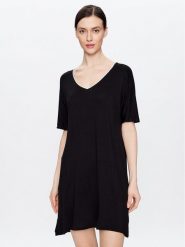 DKNY Koszula nocna YI2319330 Czarny Regular Fit. Czarne koszule nocne DKNY, xs, bez wzorów, z wiskozy, bez ramiączek. Za 209.99 zł.
