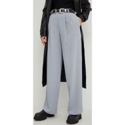 Answear Lab spodnie damskie kolor szary szerokie high waist. Szare spodnie materiałowe Answear Lab, bez wzorów, z materiału, z podwyższonym stanem. Za 189.99 zł.