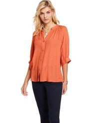 Heine Bluzka w kolorze pomarańczowym rozmiar: 48. Pomarańczowe bluzki Heine, bez wzorów, z wiskozy, bez kołnierzyka, bez ramiączek. Za 78.28 zł.