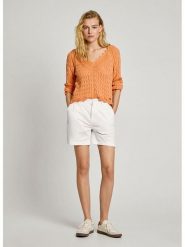 Pepe Jeans Szorty "Vania" w kolorze białym rozmiar: L. Białe szorty Pepe Jeans, z aplikacjami, z jeansu. Za 149.95 zł.