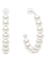 Pearline Srebrne kolczyki-półkreole z perłami rozmiar: onesize. Białe kolczyki Pearline, z perłą, srebrne. Za 217.99 zł.