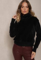 Czarny Casualowy Golf z Kaszmirem Edionis. Czarne swetry Renee, bez wzorów, z jeansu, biznesowe, bez ramiączek. W wyprzedaży za 119.99 zł.