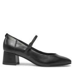 Czółenka Tamaris. Czarne czółenka Tamaris, bez wzorów, bez obcasa, bez zapięcia. Za 319.99 zł.