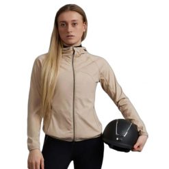 Kurtka jeździecka dla kobiet Premier Equine Franca. Brązowe kurtki przeciwdeszczowe PREMIER EQUINE, bez wzorów, do jazdy konnej. Za 316.50 zł.