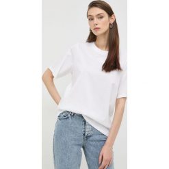 Notes du Nord t-shirt bawełniany kolor biały. Białe t-shirty Notes du Nord, l, bez wzorów, z bawełny, bez kołnierzyka, bez ramiączek. Za 299.99 zł.