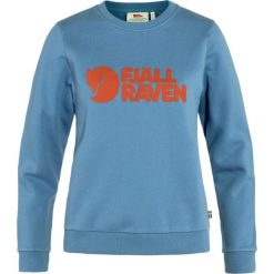 Bluza bawełniana damska Fjallraven Logo Sweater. Niebieskie bluzy FJÄLRÄVEN KANKEEN, m, bez wzorów, z bawełny, sportowe, bez ramiączek, bez kaptura. Za 398.99 zł.