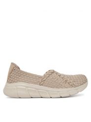 Skechers Baleriny Bobs B Flex 117323/TPE Beżowy. Brązowe baleriny Skechers, bez wzorów, z materiału, bez obcasa, bez zapięcia. Za 249.99 zł.