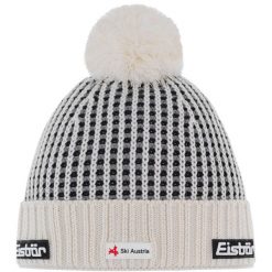 Czapka Eisbar Flow OS Pompon MÜ RL SKA. Białe czapki zimowe Eisbär, bez wzorów, z materiału, eleganckie. Za 259.90 zł.