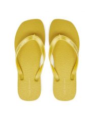 Calvin Klein Jeans Japonki Thong+ Tpu Metallic YW0YW01720 Żółty. Żółte japonki Calvin Klein Jeans, bez wzorów, z jeansu. Za 129.99 zł.