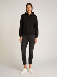 CALVIN KLEIN JEANS Bluza w kolorze czarnym rozmiar: L. Czarne bluzy Calvin Klein Jeans, l, bez wzorów, z jeansu, bez ramiączek, z kapturem. Za 189.29 zł.