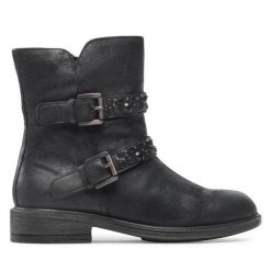 Botki Geox. Czarne botki Geox, bez wzorów, bez obcasa, na płaskiej podeszwie, bez zapięcia. Za 399.99 zł.