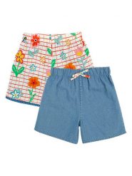 Frugi Dwustronne szorty "Marigold" w kolorze niebiesko-czerwono-białym rozmiar: 128/134. Białe szorty Frugi, bez wzorów, z bawełny. Za 127.95 zł.