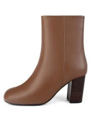 Loft37 Skórzane botki w kolorze jasnobrązowym rozmiar: 35. Brązowe botki loft37, bez wzorów, eleganckie, z okrągłym noskiem, bez obcasa, bez zapięcia. Za 717.99 zł.