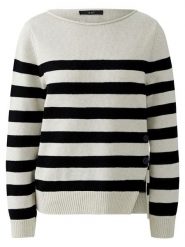 Oui Sweter w kolorze biało-czarnym rozmiar: 38. Białe swetry Oui, bez wzorów, bez ramiączek. Za 260.99 zł.