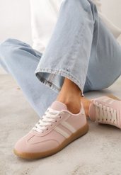 Różowe Sneakersy Typu Klasyczne Tenisówki Kilice. Czerwone trampki Renee, bez wzorów, z koronki, eleganckie, bez zapięcia. Za 89.99 zł.