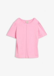 T-shirt z czystej bawełny. Żółte t-shirty bonprix, bez wzorów, z bawełny, bez kołnierzyka, bez ramiączek. Za 49.99 zł.