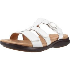 Sandały CLARKS 26185967C Biały. Białe sandały Clarks, bez wzorów, ze skóry, sportowe, bez obcasa, bez zapięcia. Za 425.99 zł.