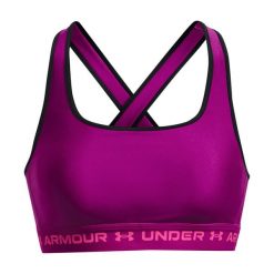 Stanik fitness Under Armour Crossback Mid. Fioletowe biustonosze sportowe Under Armour, bez wzorów, do biegania. Za 78.99 zł.