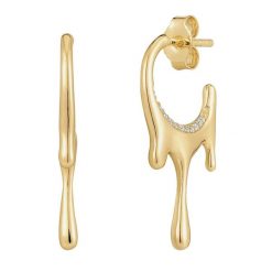 Glanzstücke München Kolczyki z Srebro wysokiej próby w Żółte złoto 1 ct Damski. Żółte kolczyki Glanzstücke München, z cyrkonią, pozłacane. Za 169.99 zł.