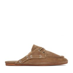 Klapki JENNY. Brązowe klapki Jenny, bez wzorów, bez obcasa, bez zapięcia. Za 119.99 zł.