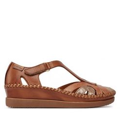 Sandały Pikolinos. Brązowe sandały Pikolinos, bez wzorów, bez obcasa, na płaskiej podeszwie, bez zapięcia. Za 289.99 zł.