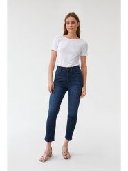 TATUUM Dżinsy - Slim fit - w kolorze granatowym rozmiar: 36. Niebieskie jeansy Tatuum, z aplikacjami, ze skóry, klasyczne. Za 110.29 zł.