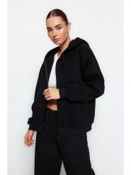 Trendyol Bluza w kolorze czarnym rozmiar: XS. Czarne bluzy Trendyol, xs, bez wzorów, bez ramiączek, bez kaptura. Za 86.99 zł.